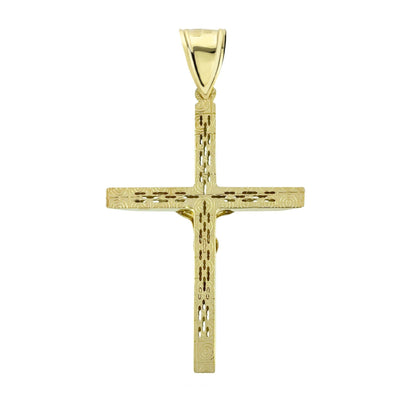 2.5" Huge Jesus Christ Crucifix Cross Pendant Charm 10K Yellow Gold - bayamjewelry