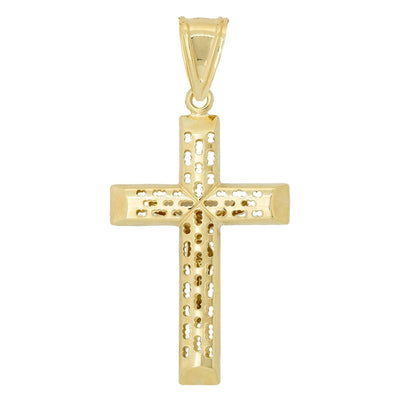2.5" Jesus Christ Crucifix Cross Pendant Charm 10K Yellow Gold - bayamjewelry