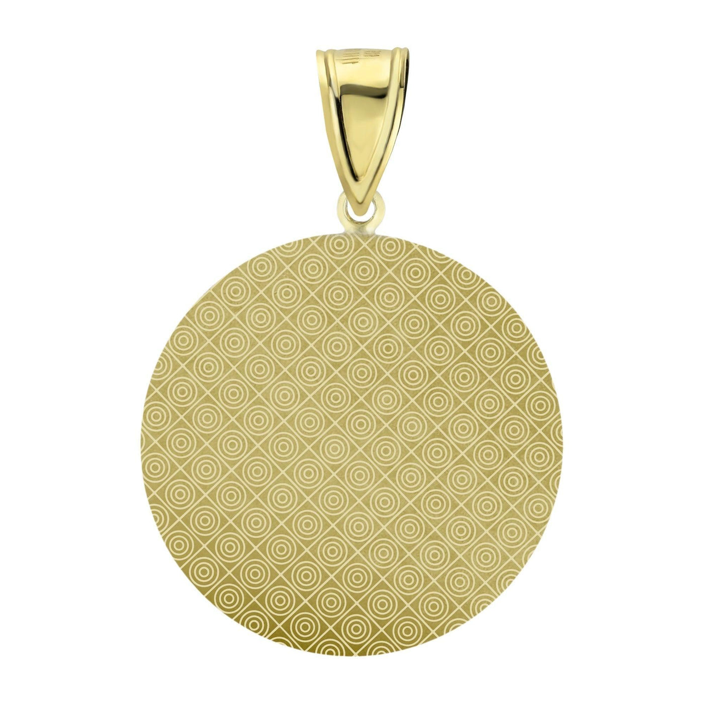 2" Jesus Head Diamond Cut Round Medallion Pendant 10K Yellow Gold - bayamjewelry