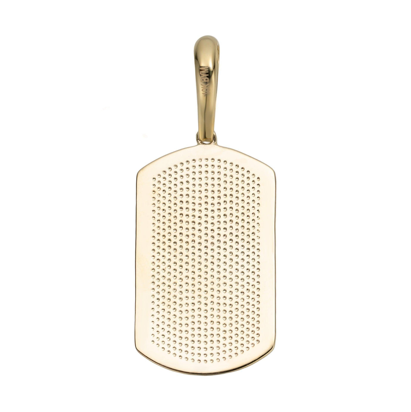 2" Textured Dog Tag Pendant Solid 10K Yellow Gold - bayamjewelry