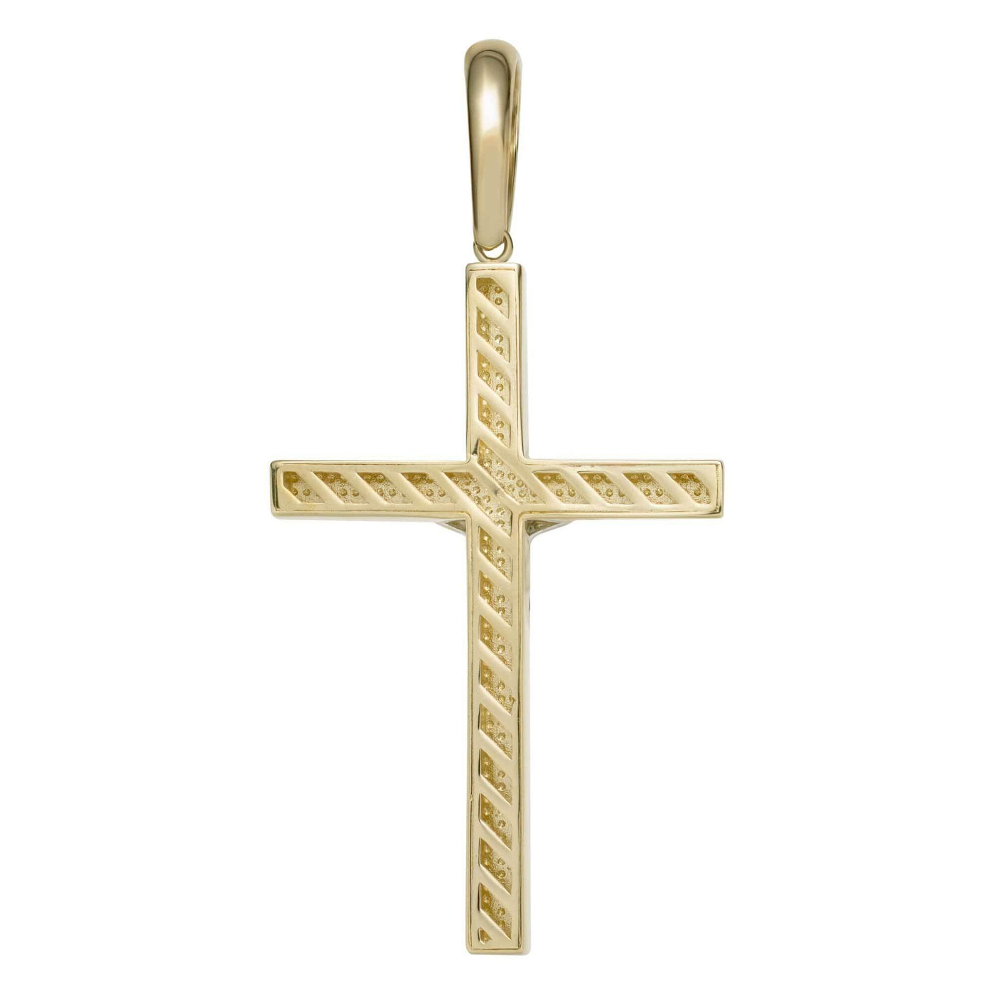 2" Two-Tone Jesus Cross Crucifix Pendant Solid 14K Yellow Gold - bayamjewelry