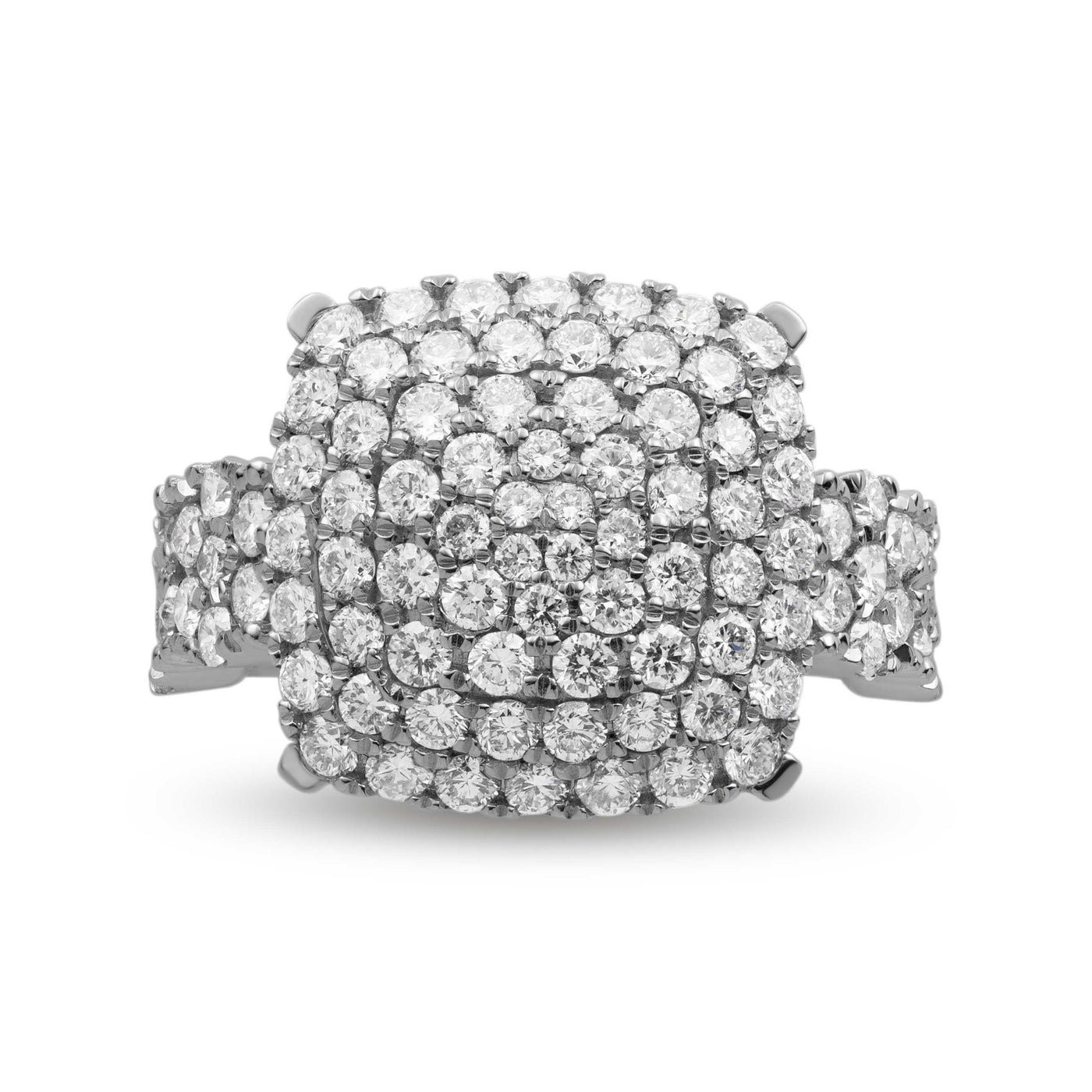 Cushion-Shaped Diamond Ring 4.38ct 14K White Gold