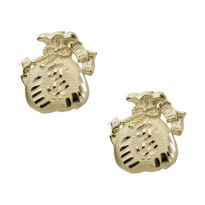 3/4" Women's Diamond Cut Money Bag Stud Earrings Solid 10K Yellow Gold - bayamjewelry