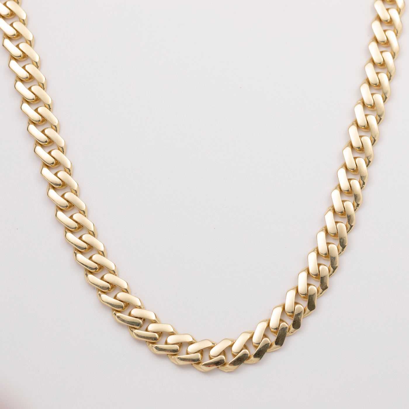 7mm Miami Cuban Link Chain Necklace 10K Yellow Gold