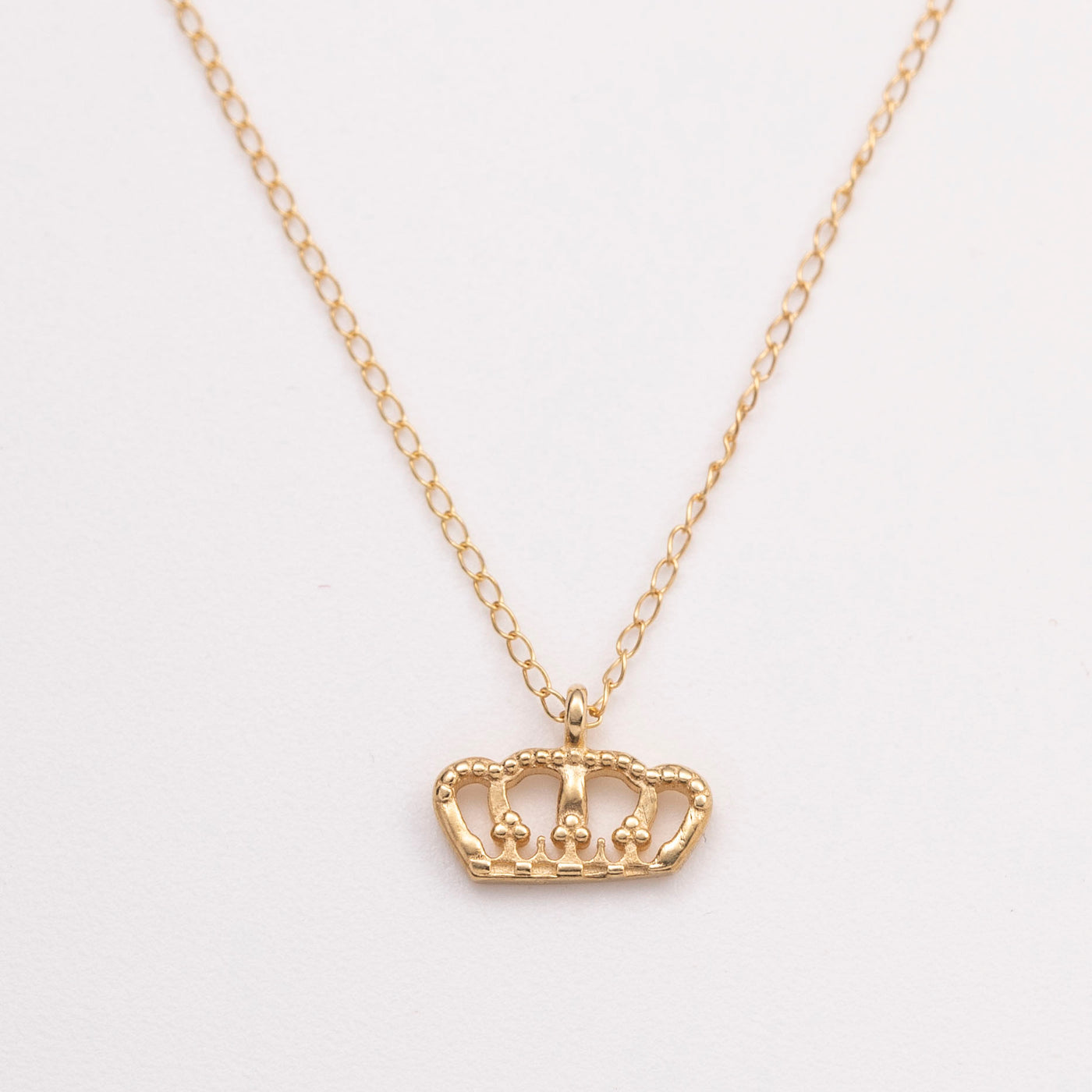 Mini Crown Necklace 14K Yellow Gold
