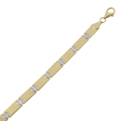5.5mm Reversible Screw Link Design Bracelet 10K Yellow White Gold - bayamjewelry