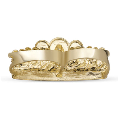 Diamond-Cut Last Supper Two-Finger Ring 10K Yellow Gold