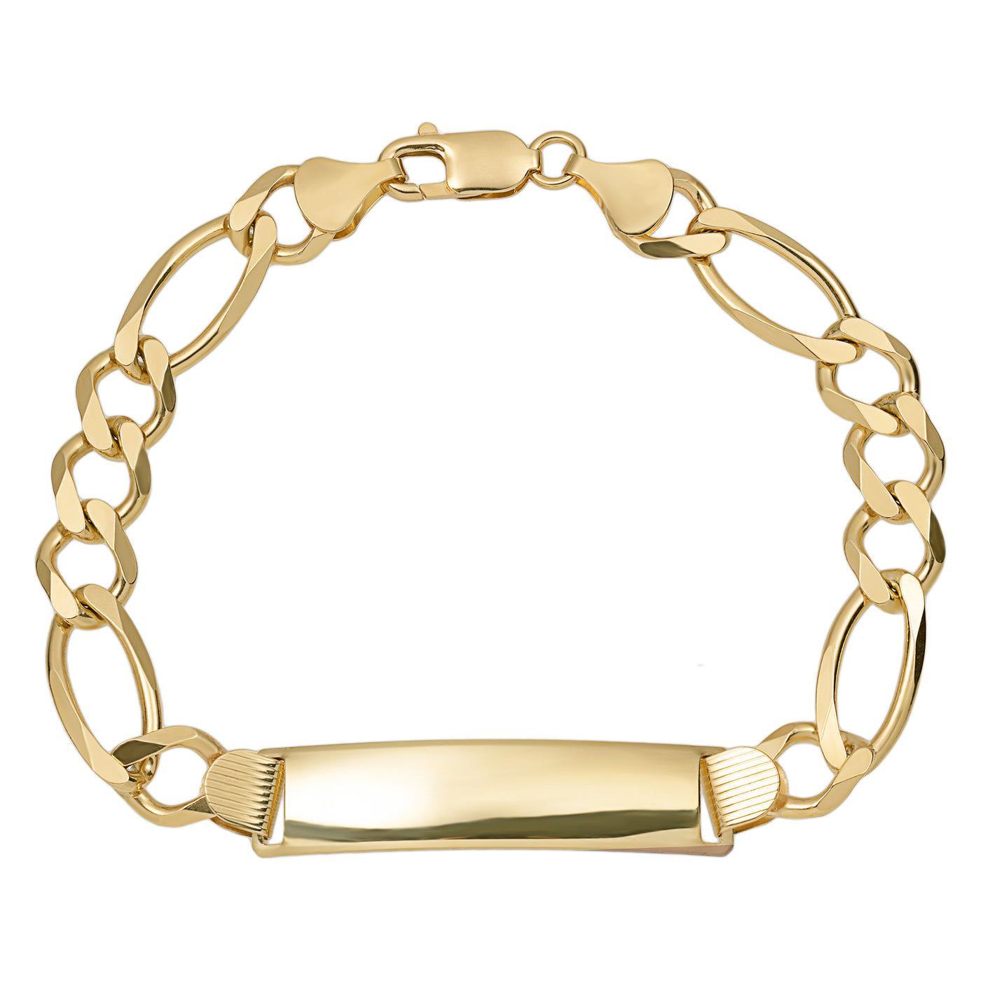 Women's Figaro Link ID Bracelet 10K Yellow Gold - Solid