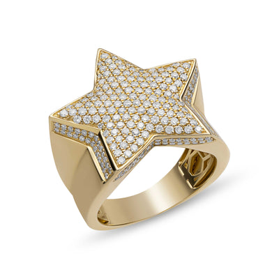 Women's Star Diamond Ring 2.15ct 14K Gold
