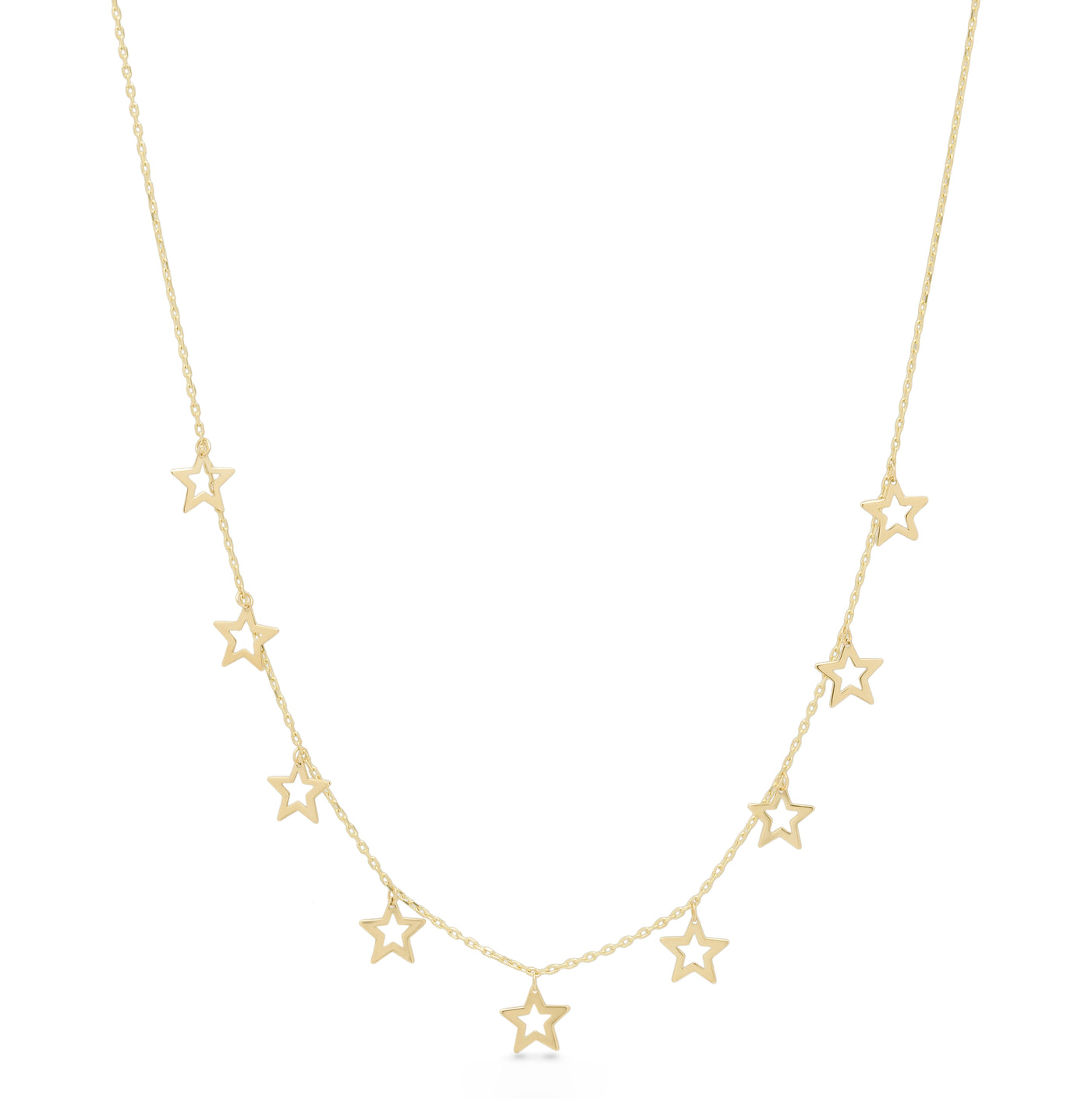 Star Dangle Necklace 14K Yellow Gold