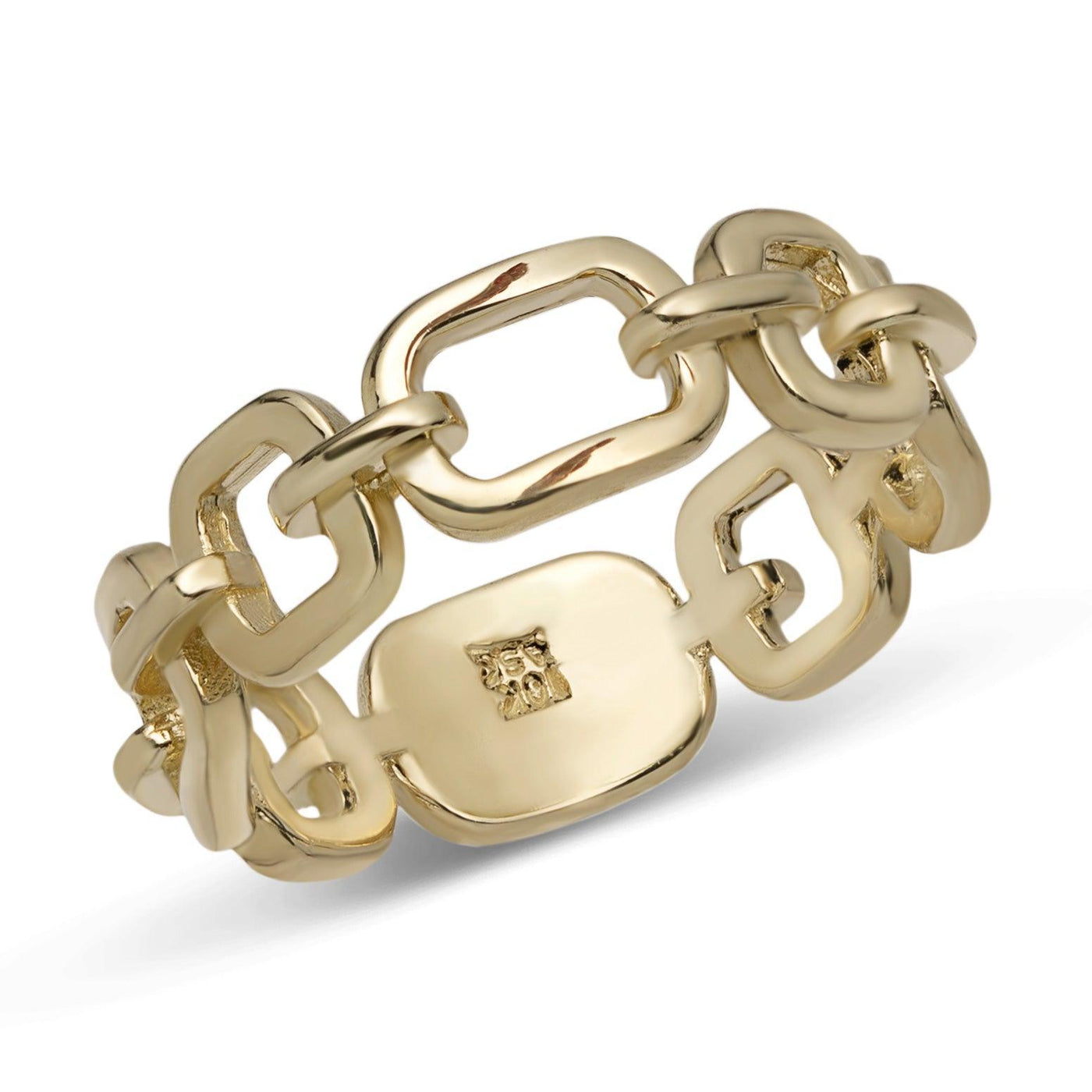 Chain Link Ring Solid 10K Yellow Gold - bayamjewelry