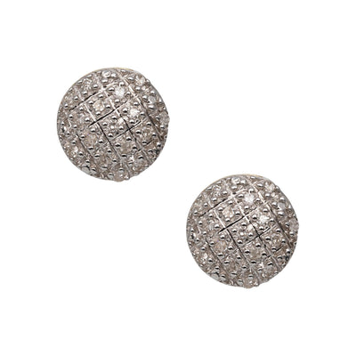 Cushion Micro-Pavé Round Diamond Stud Earrings 0.15ct 10K Yellow Gold - bayamjewelry
