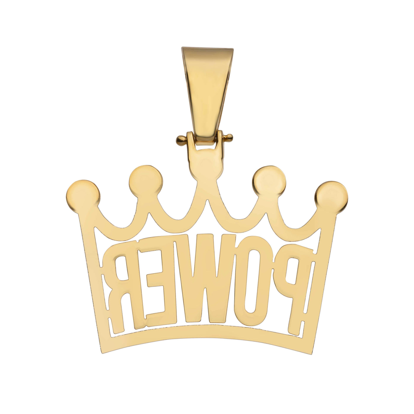 Diamond Crown Script Name Plate Pendant 14K Gold - Style 161 - bayamjewelry