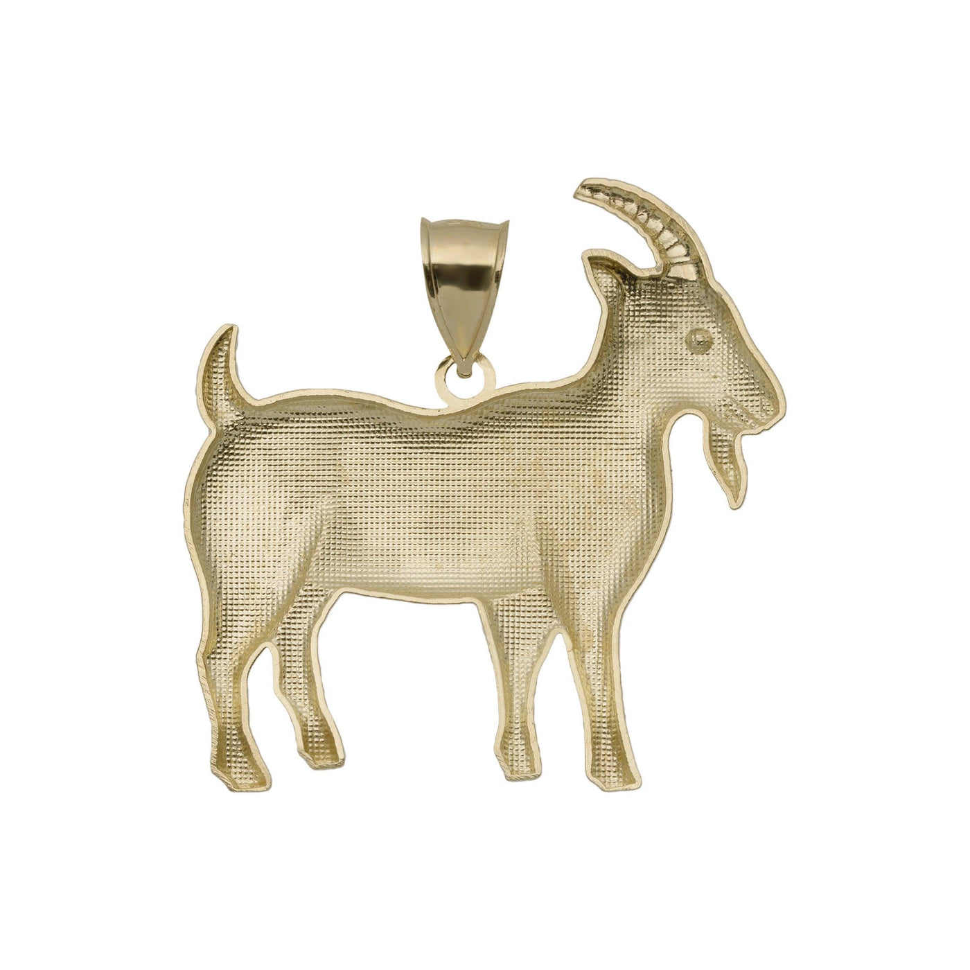 Diamond-Cut Goat Pendant 10K Yellow Gold - bayamjewelry