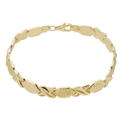 Diamond Cut Hugs & Kisses Bracelet 14K Yellow Gold - bayamjewelry