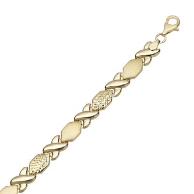 Diamond Cut Hugs and Kisses Stampato Bracelet 10K Yellow Gold - bayamjewelry