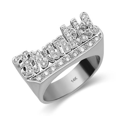 Diamond Name Ring 14K White Gold - Style 7 - bayamjewelry
