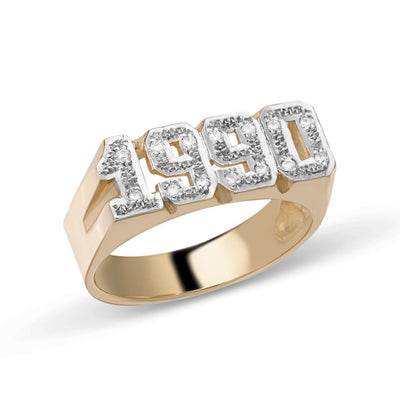 Diamond Year Ring 14K Gold - Style 16 - bayamjewelry
