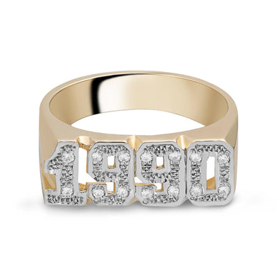 Diamond Year Ring 14K Gold - Style 16 - bayamjewelry