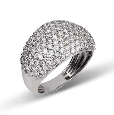 Dome Diamond Ring 3.75ct 14K White Gold - bayamjewelry