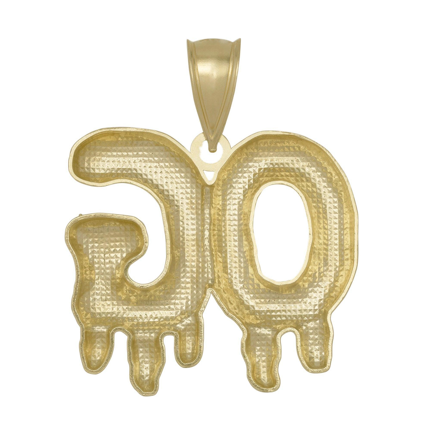 Drop Textured Original Gangster "OG" Pendant 10K Yellow Gold - bayamjewelry