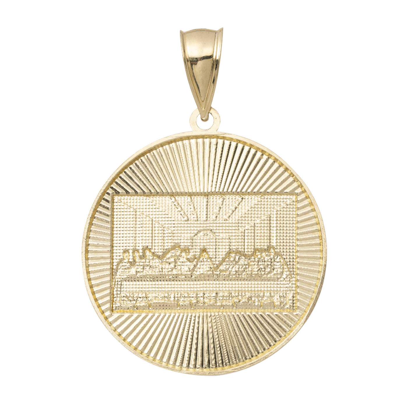 Last Supper Medallion Pendant Solid 10K Yellow Gold