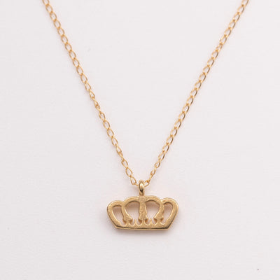 Mini Crown Necklace 14K Yellow Gold