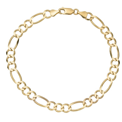 Figaro Link Anklet 10K Yellow Gold - Solid - bayamjewelry
