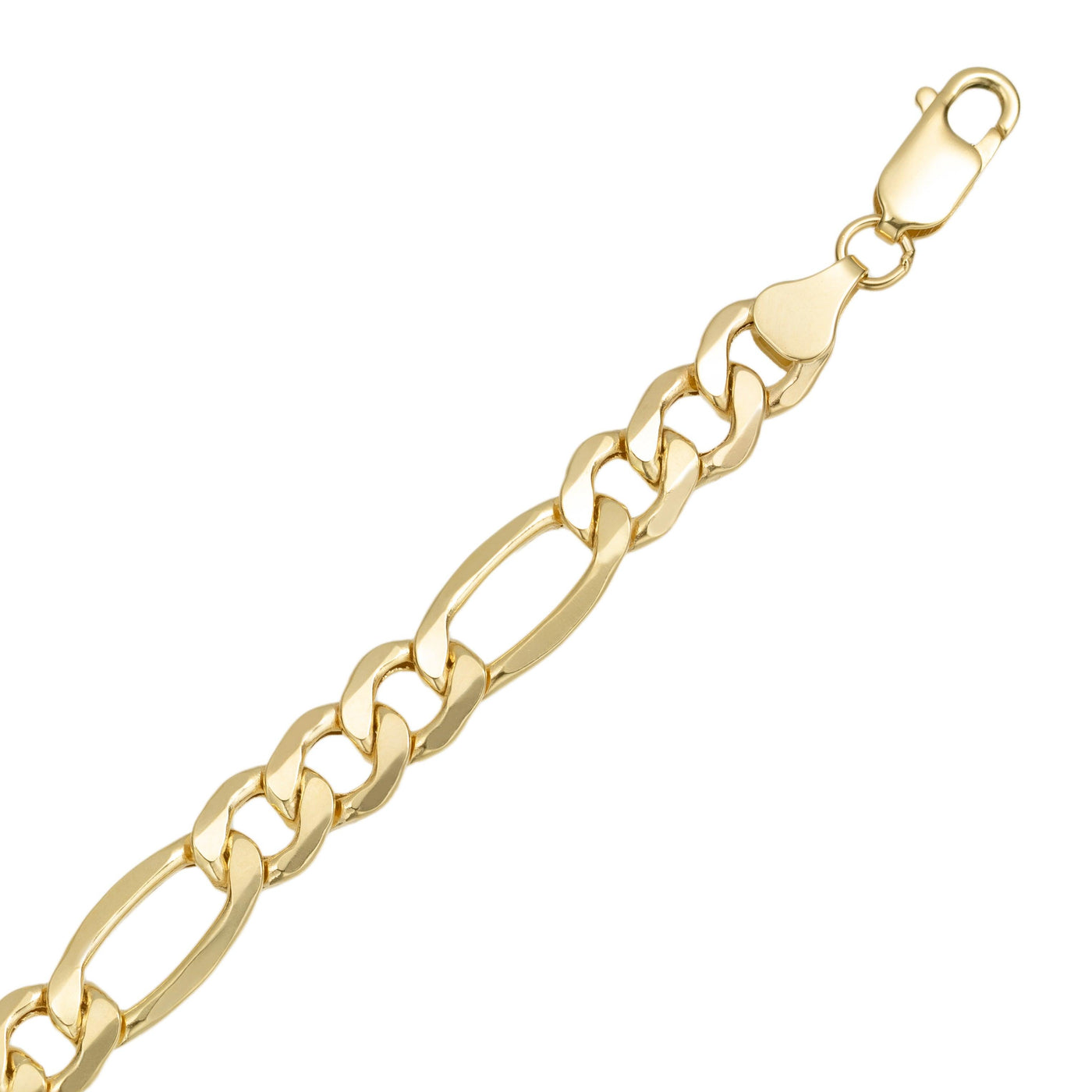 Figaro Link Bracelet 10K Yellow Gold - Hollow - bayamjewelry