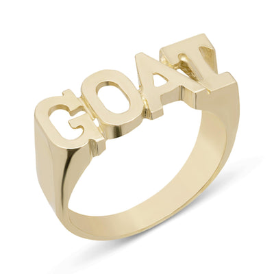 "GOAT" Ring Solid 10K Yellow Gold - bayamjewelry