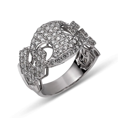 Gucci Link Diamond Ring 2.25ct 14K White Gold - bayamjewelry