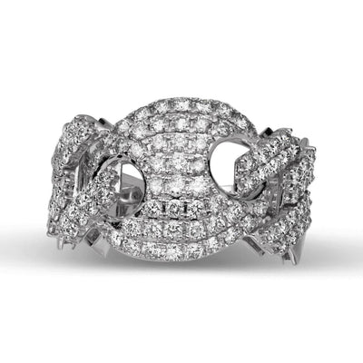 Gucci Link Diamond Ring 2.25ct 14K White Gold - bayamjewelry