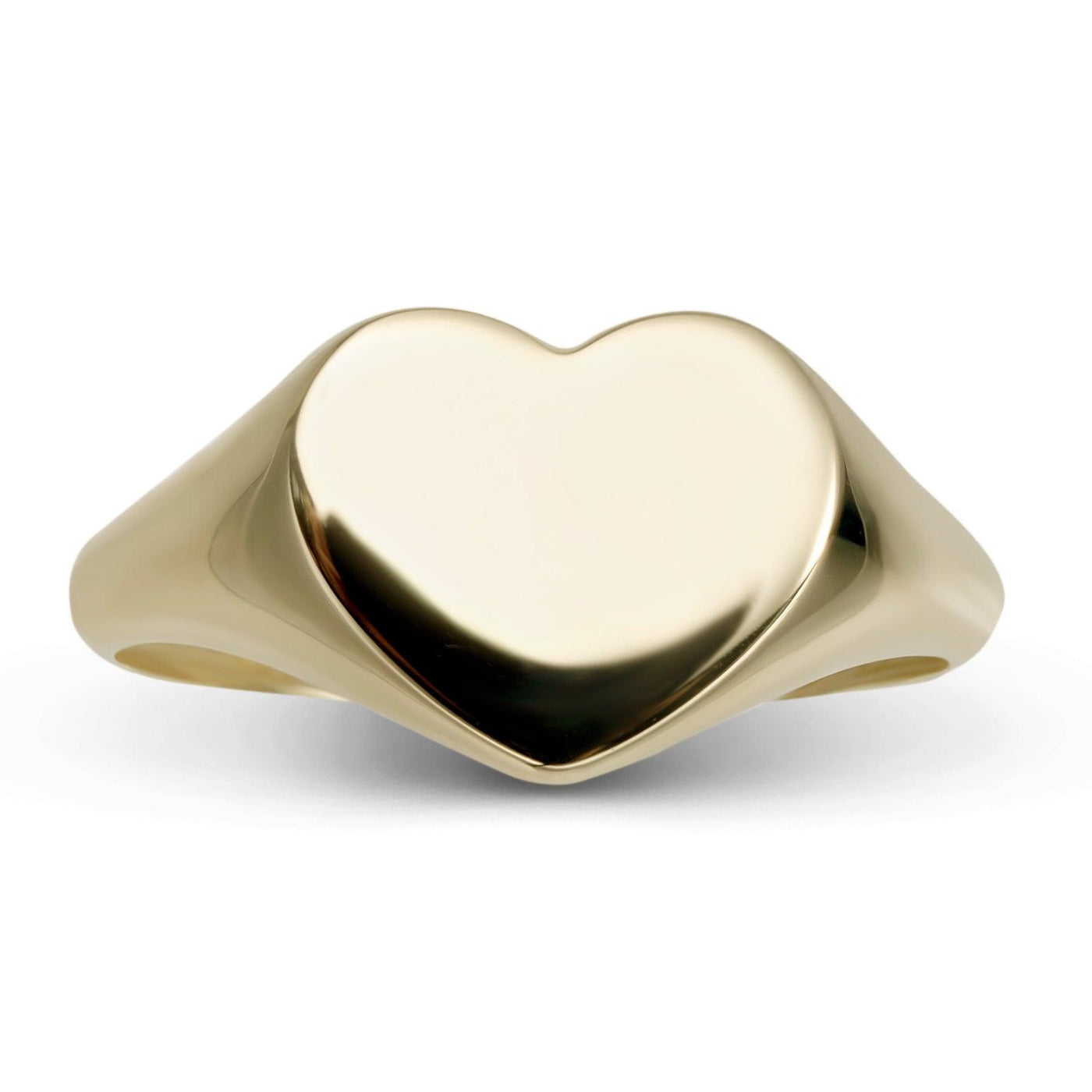 Heart Signet Ring Solid 14K Yellow Gold - bayamjewelry