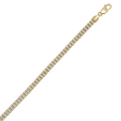 Ice Chain Anklet 10K Yellow White Gold - bayamjewelry