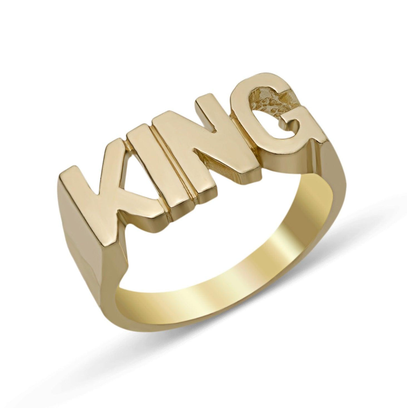 "King" Ring Solid 10K Yellow Gold - bayamjewelry