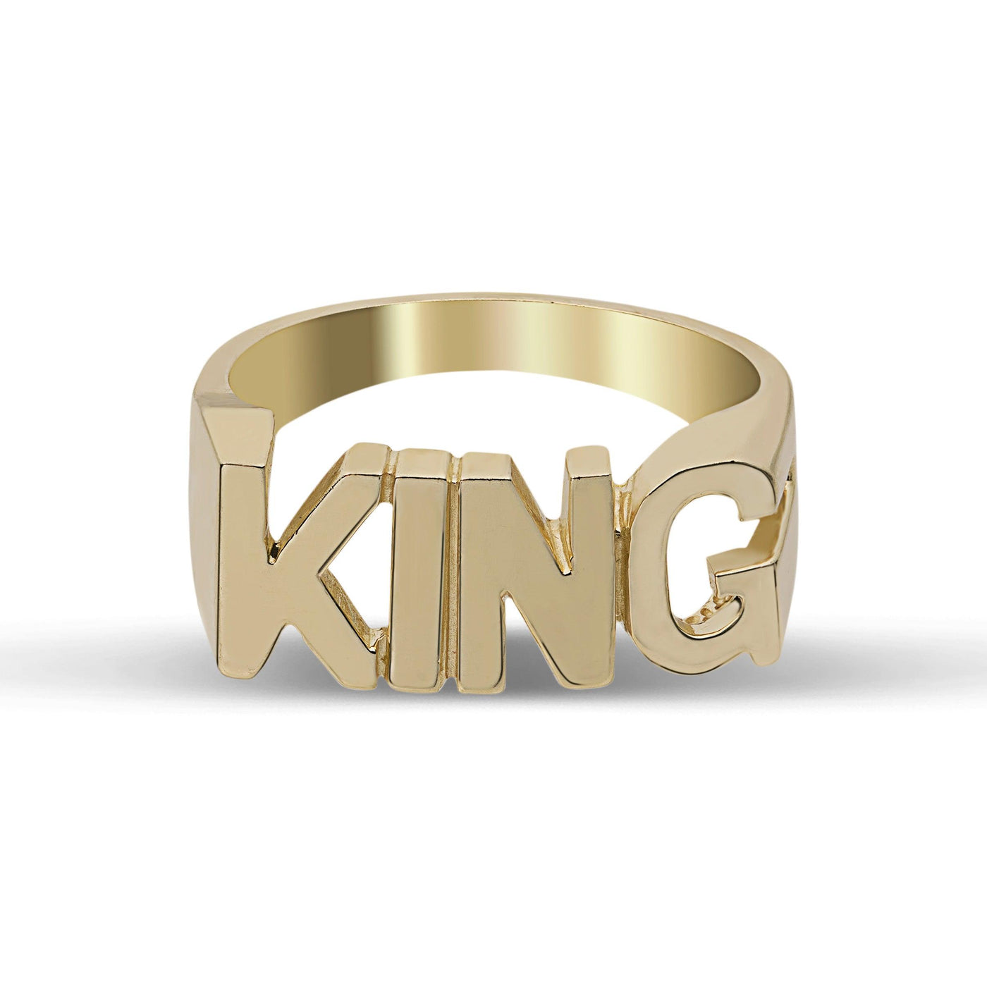 "King" Ring Solid 10K Yellow Gold - bayamjewelry