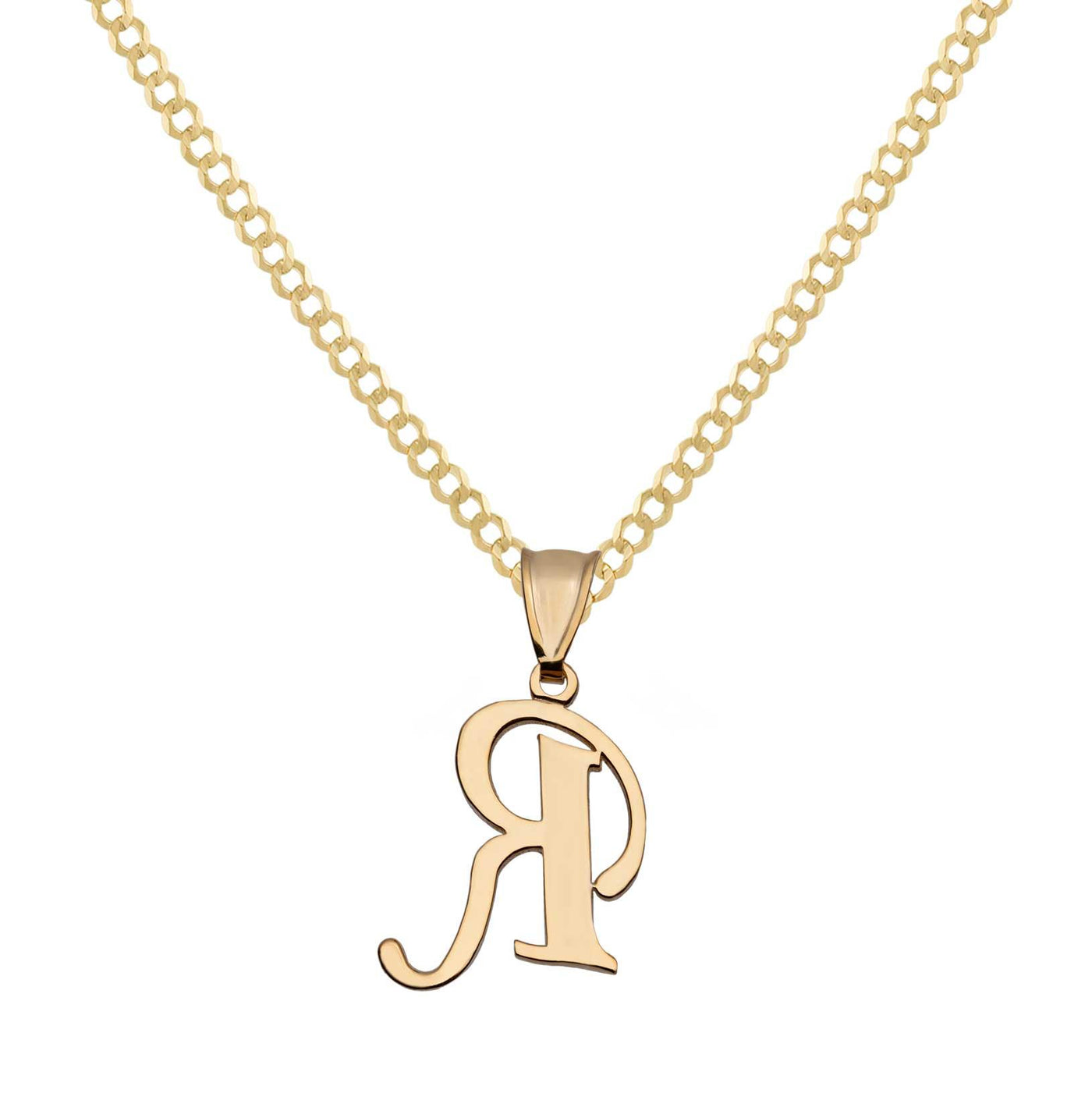 Ladies Diamond Initial Name Plate Necklace 14K Gold - Style 155 - bayamjewelry