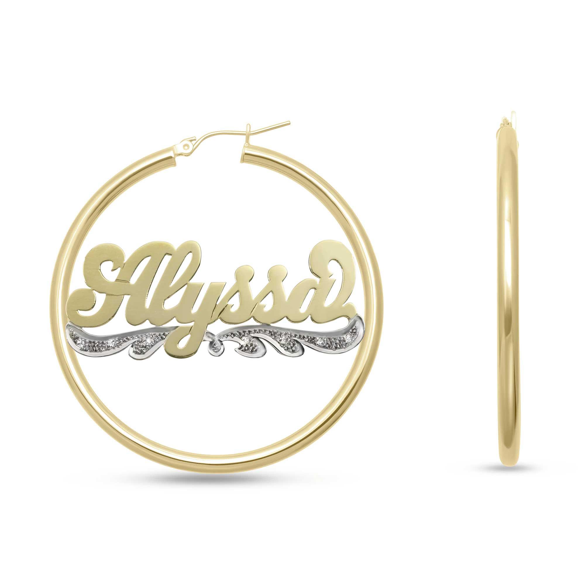 AMBUSH Nameplate hoop earrings  Gold  12000  Closer