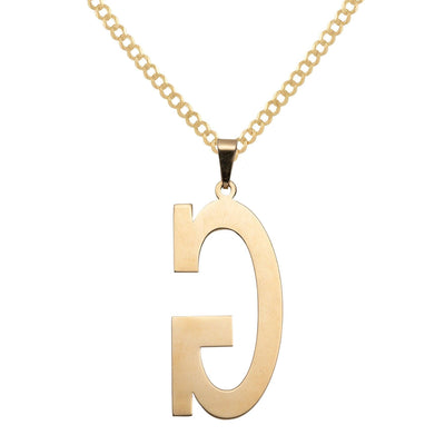 Ladies Initial Script Name Plate Necklace 14K Gold - Style 92 - bayamjewelry