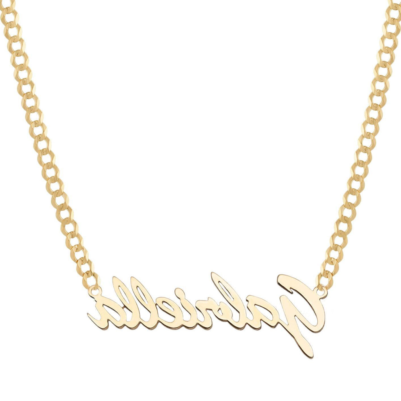 Ladies Name Plate Necklace 14K Gold - Style 1 - bayamjewelry