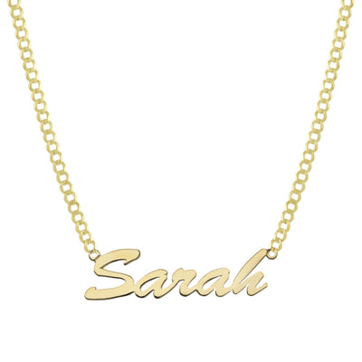 Ladies Name Plate Necklace 14K Gold - Style 19 - bayamjewelry
