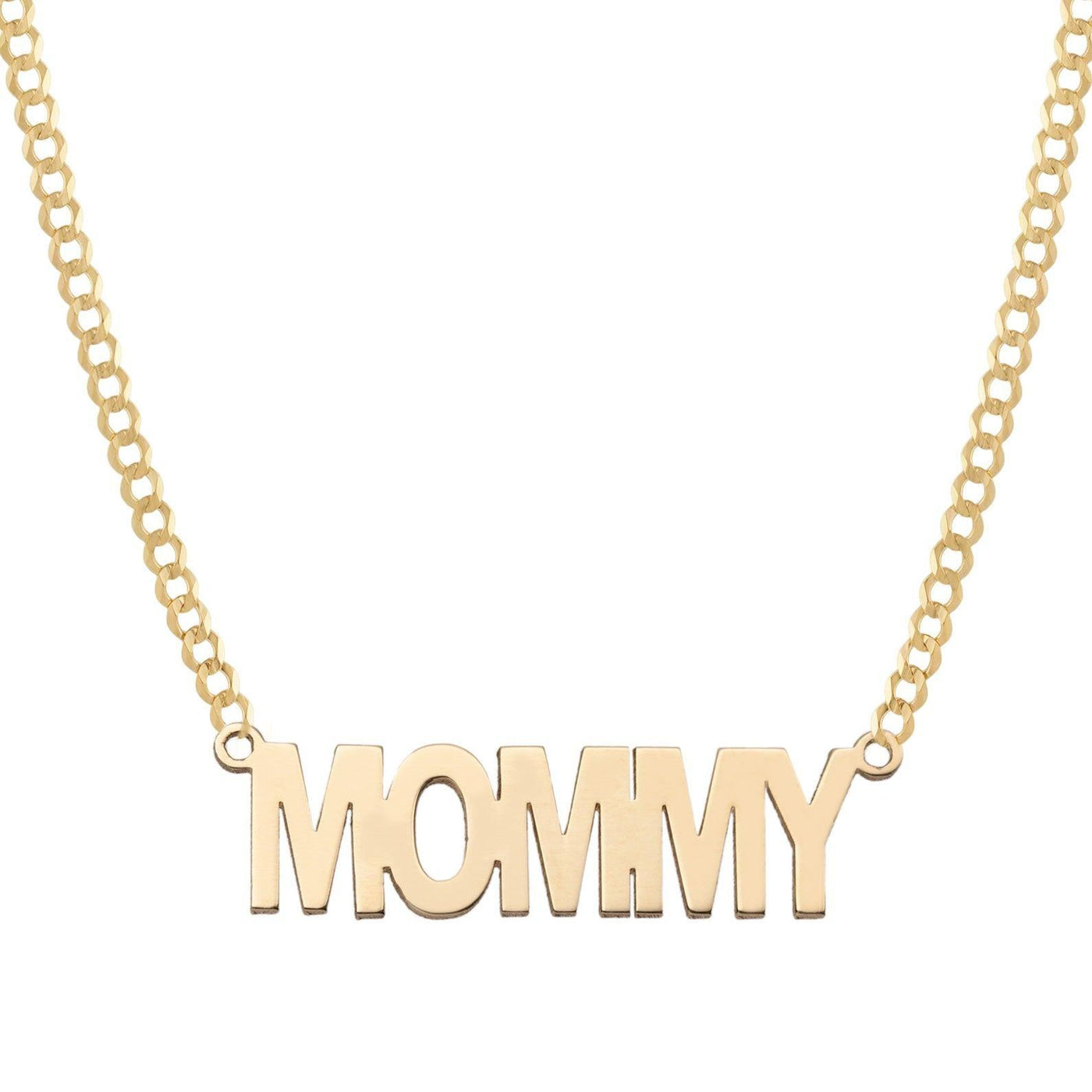 Ladies Script Name Plate Necklace 14K Gold - Style 102 - bayamjewelry