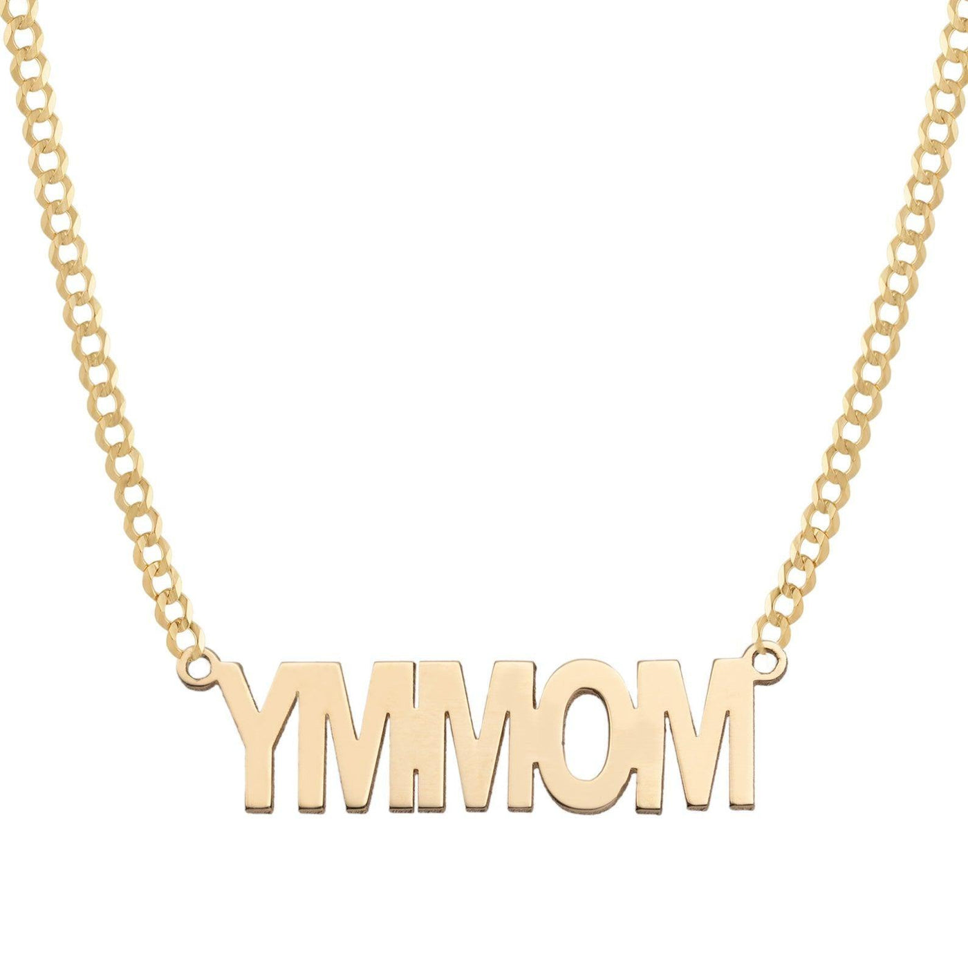 Ladies Script Name Plate Necklace 14K Gold - Style 102 - bayamjewelry