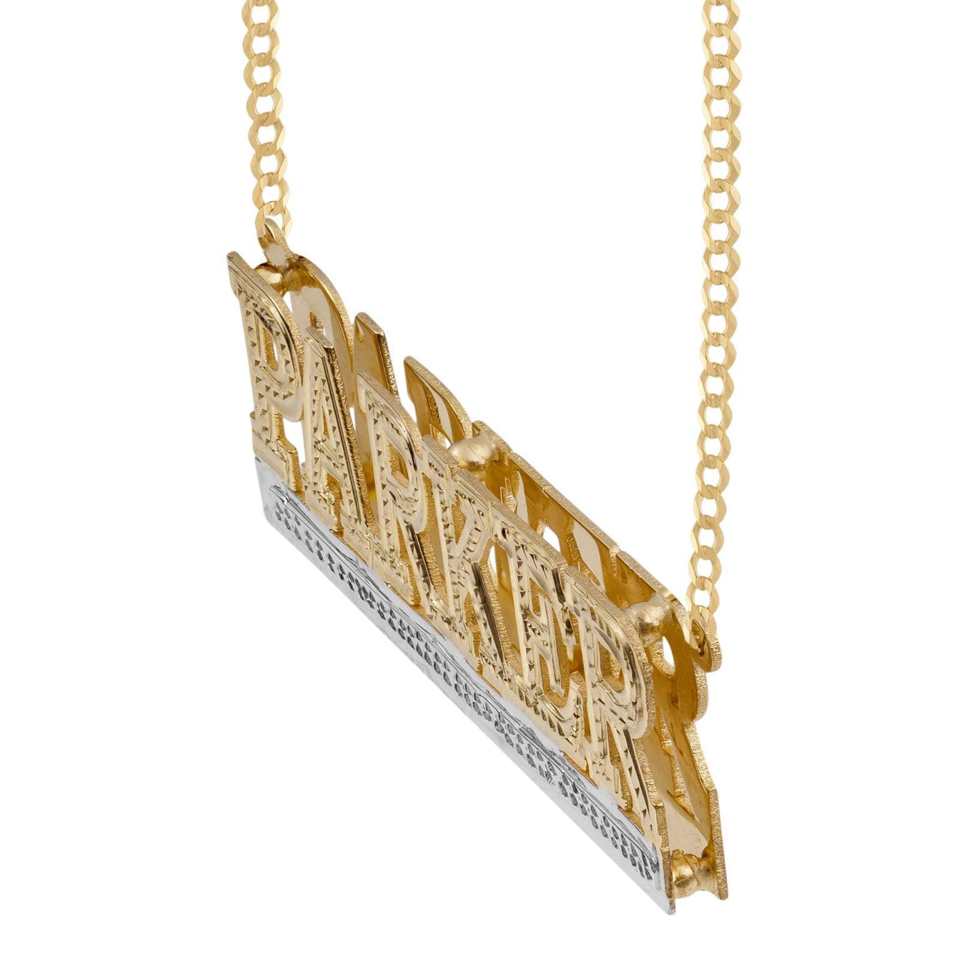 Ladies Script Name Plate Necklace 14K Gold - Style 26 - bayamjewelry
