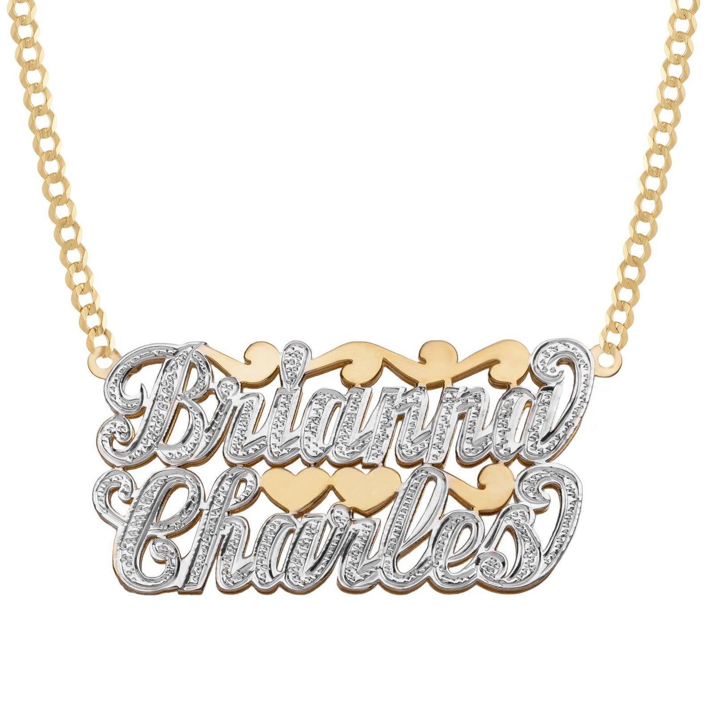Ladies Script Name Plate Necklace 14K Gold - Style 29 - bayamjewelry