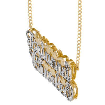 Ladies Script Name Plate Necklace 14K Gold - Style 29 - bayamjewelry