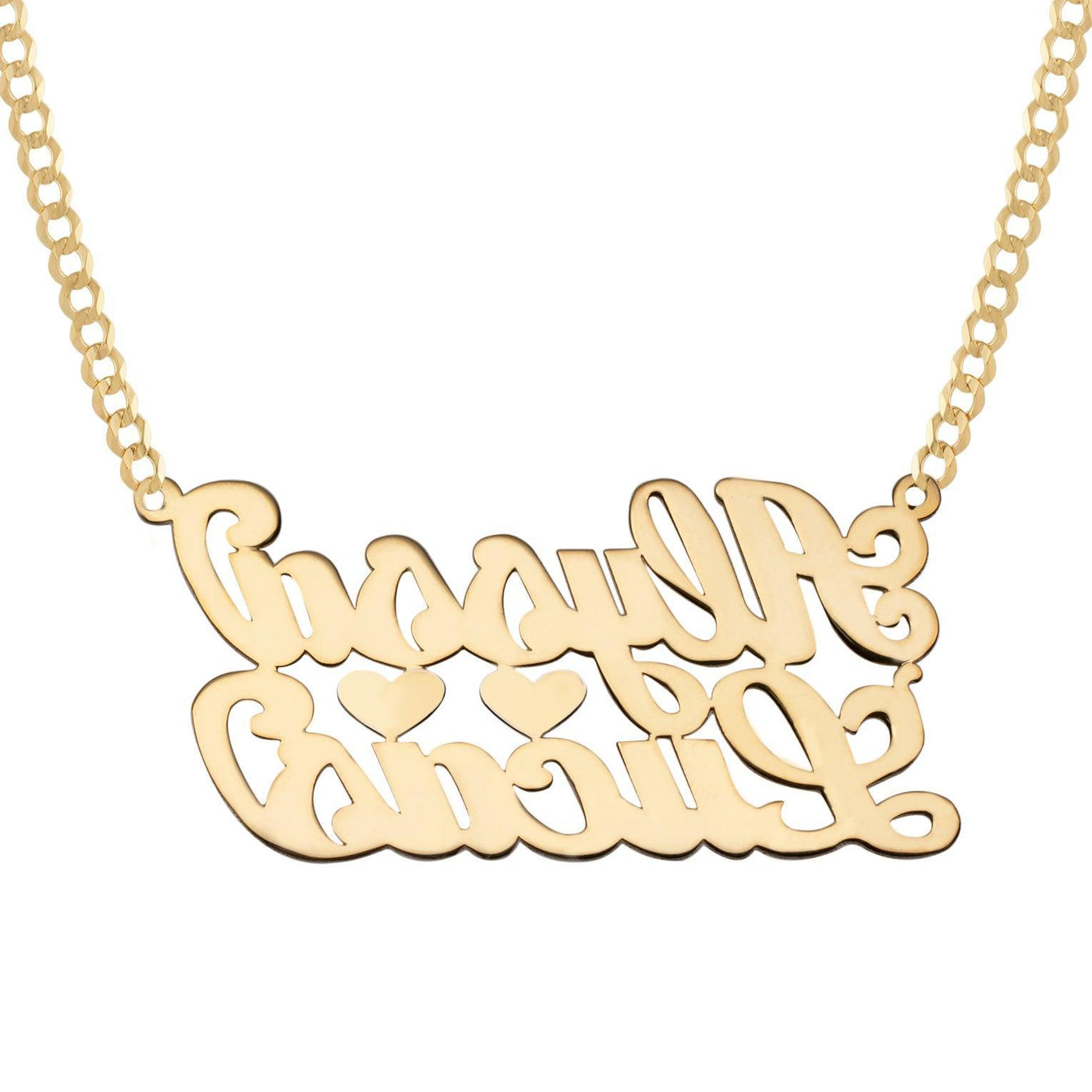 Ladies Script Name Plate Necklace 14K Gold - Style 33 - bayamjewelry