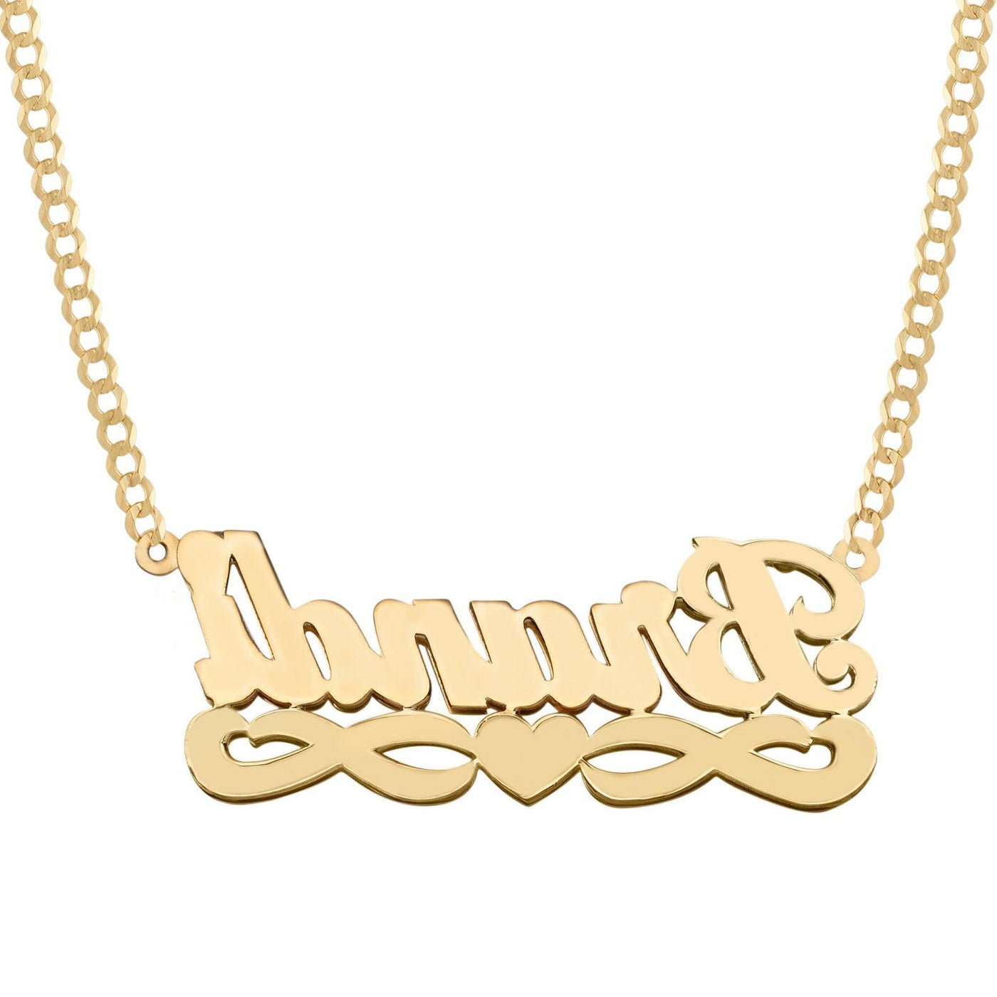 Ladies Script Name Plate Necklace 14K Gold - Style 36 - bayamjewelry