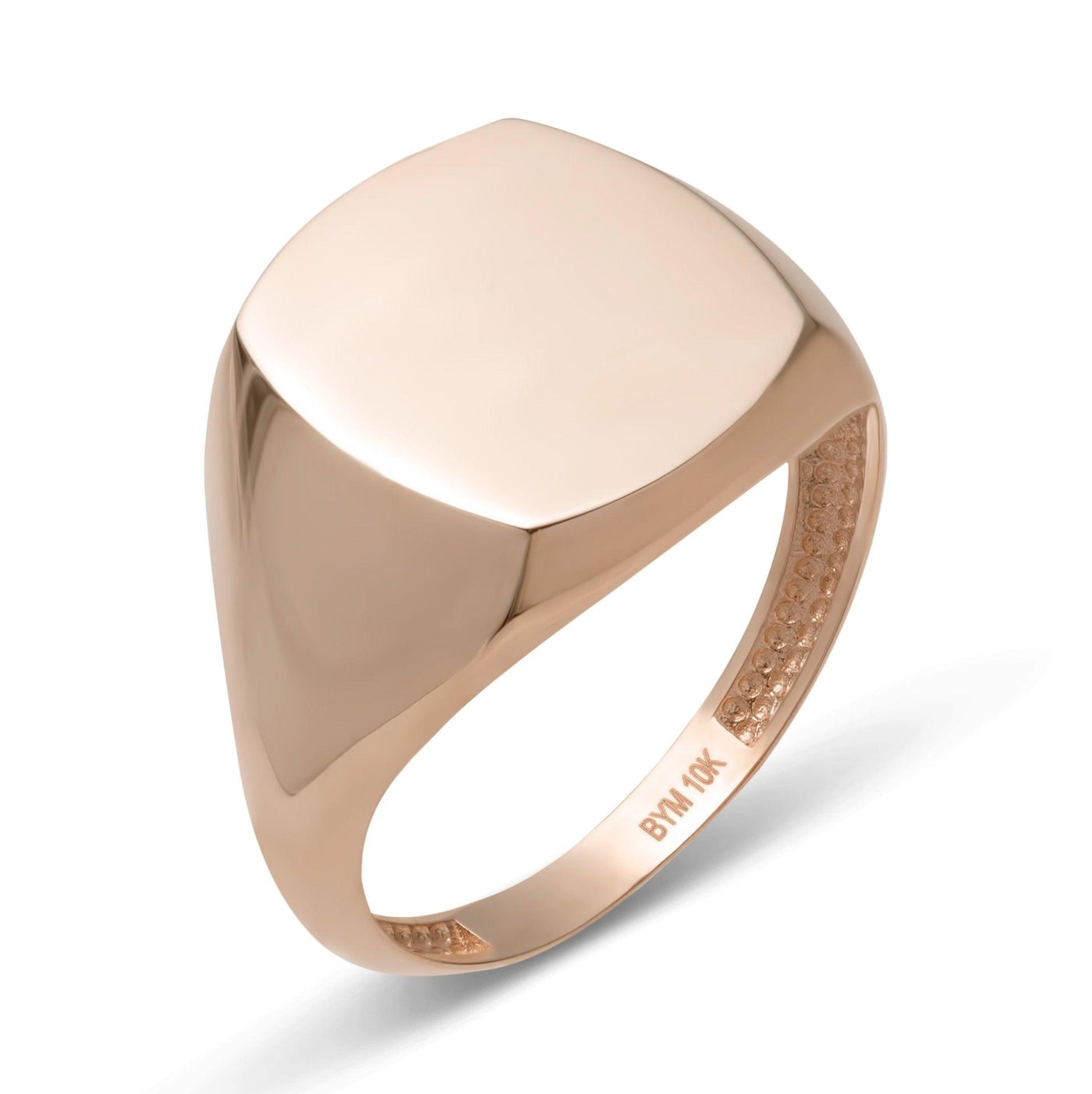 Large Signet Ring Solid 10K Rose Gold - bayamjewelry