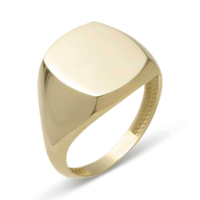 Large Signet Ring Solid 14K Yellow Gold - bayamjewelry